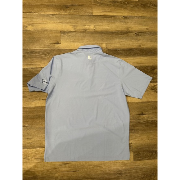 FootJoy FJ Golf Polo Shirt Mens XL Blue Textured Short Sleeve Performance - Picture 2 of 6